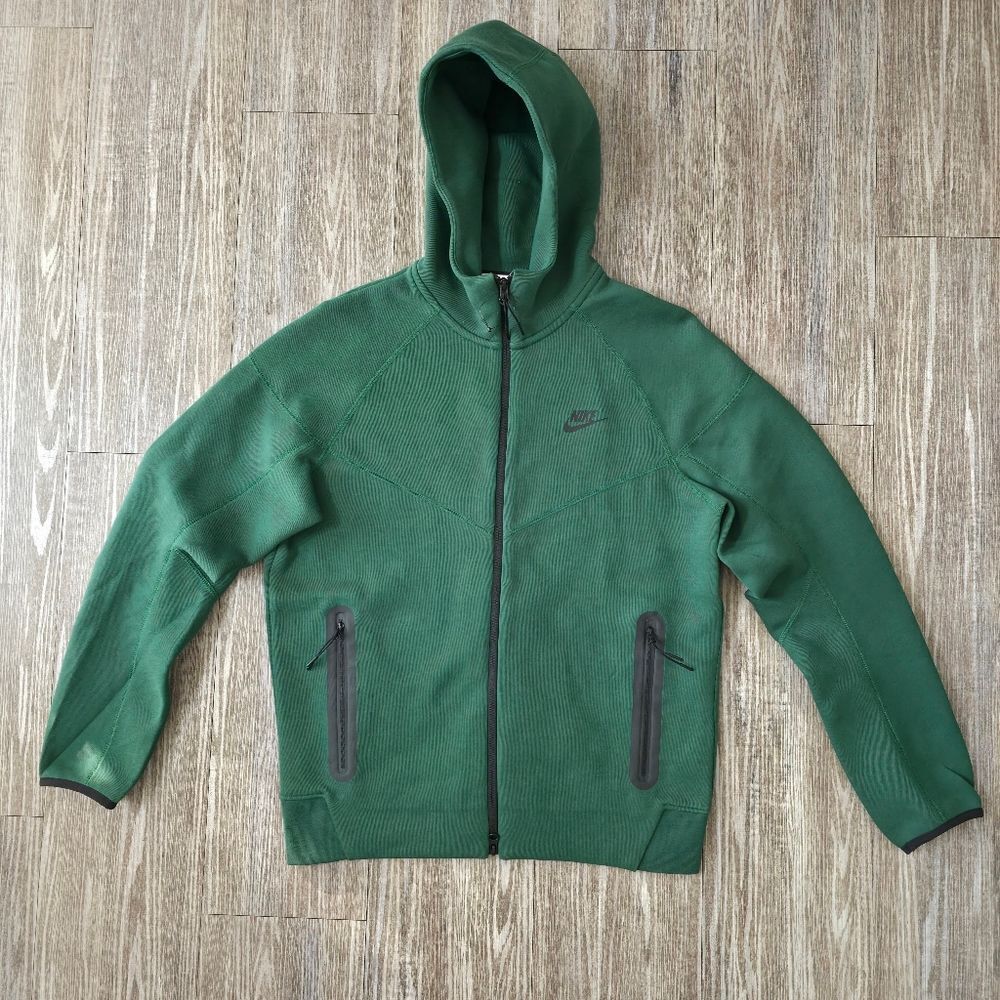 Nike Tech Fleece Hoodie Jacket Green Black Men's Size Medium FQ1833-341 New LE